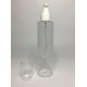 250ml Clear PET Cylinder Bottle White Cream Over Cap Pump