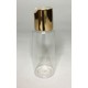 60ml Clear PET Cylinder Bottle with Shiny Gold Disc Top