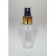 60ml Clear PET Cylinder Bottle with Gold/Black Atomiser