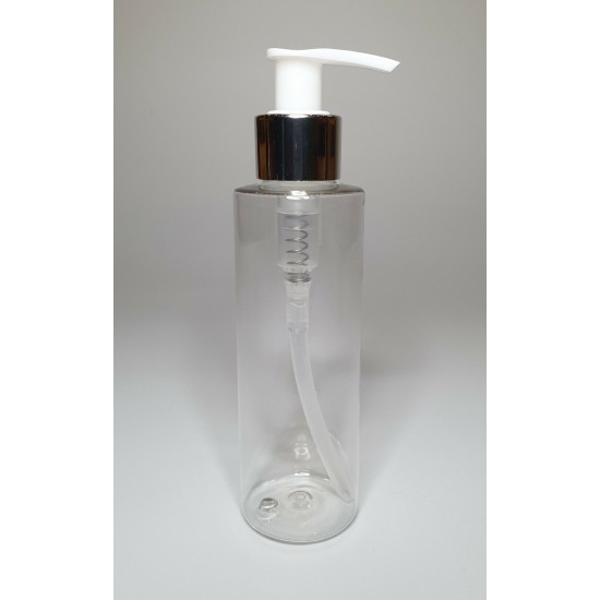 100ml Clear Plastic Cylindrical Bottles With Chrome Pump 100ml Clear Plastic Cylindrical Bottles With Chrome Pump