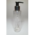 100ml Clear Plastic Cylinder Bottle with Silver & Black Pump Dispenser