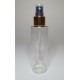 100ml Clear PET Cylinder Bottle with Gold & Black Atomiser