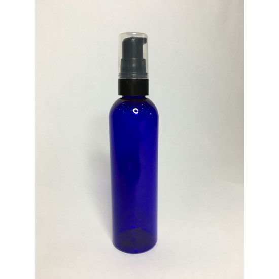 125ml Blue PET Boston Bottle with Black Cream Pump 125ml Blue PET Boston Bottle with Black Cream Pump