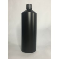 1000ml (1L) Black HDPE Swipe Bottle With Black Screw Top Cap