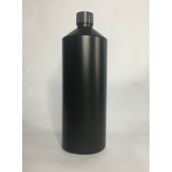 1000ml (1L) Black HDPE Swipe Bottle With Black Screw Top Cap