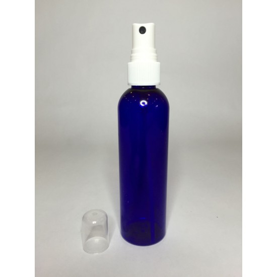 125ml Blue PET Boston Bottle with White Atomiser 125ml Blue PET Boston Bottle with White Atomiser