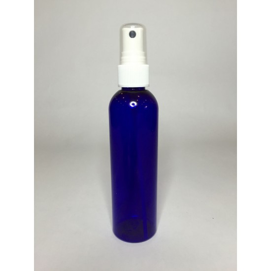 125ml Blue PET Boston Bottle with White Atomiser 125ml Blue PET Boston Bottle with White Atomiser