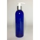 500ml Blue PET Boston Bottle with Silver & White Lotion Pump