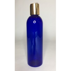 500ml Blue PET Boston Bottle with Gold Disc Top