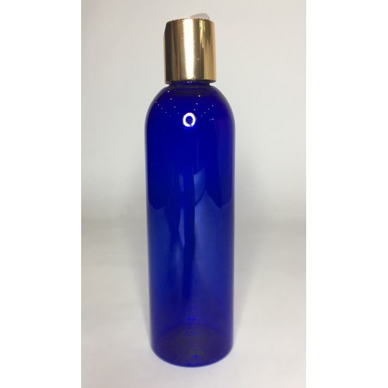 500ml Blue PET Boston Bottle with Gold Disc Top