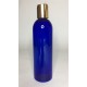 250ml Blue PET Boston Bottle with Gold Disc Top