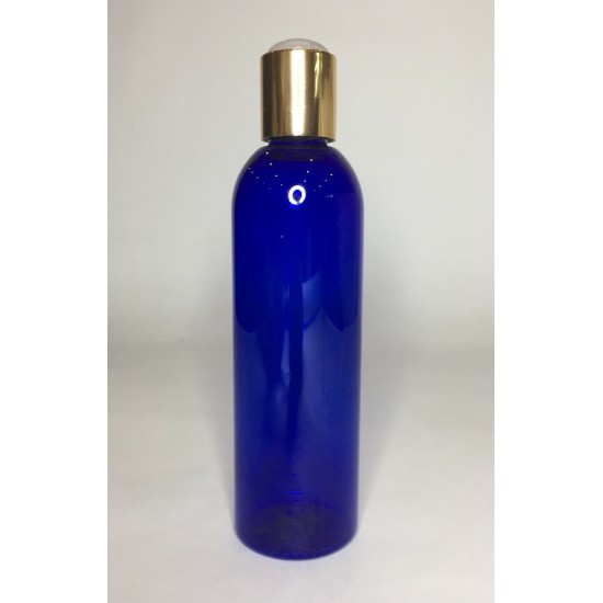 500ml Blue PET Boston Bottle with Gold Disc Top 500ml Blue PET Boston Bottle with Gold Disc Top