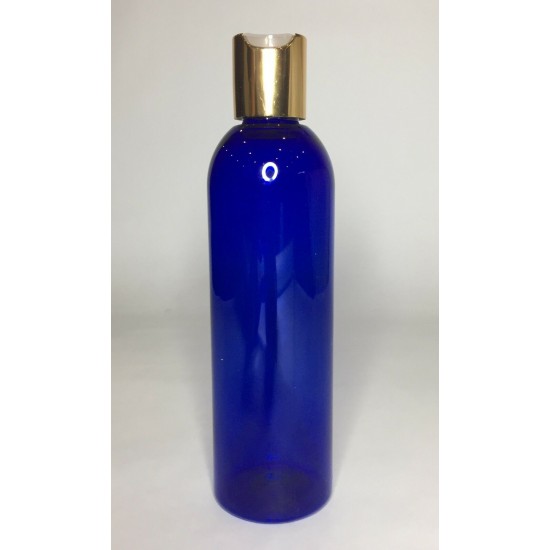 500ml Blue PET Boston Bottle with Gold Disc Top 500ml Blue PET Boston Bottle with Gold Disc Top