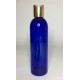 250ml Blue PET Boston Bottle with Gold Disc Top