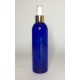 500ml Blue PET Boston Bottle with Shiny Gold Atomiser 