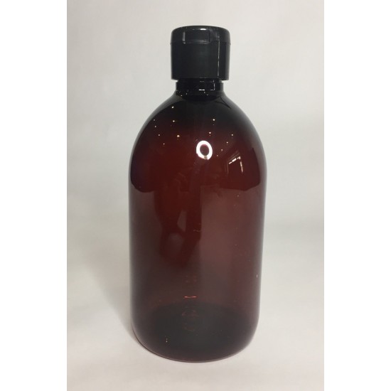 250ml Amber PET Sirop Bottle with Black Flip Top