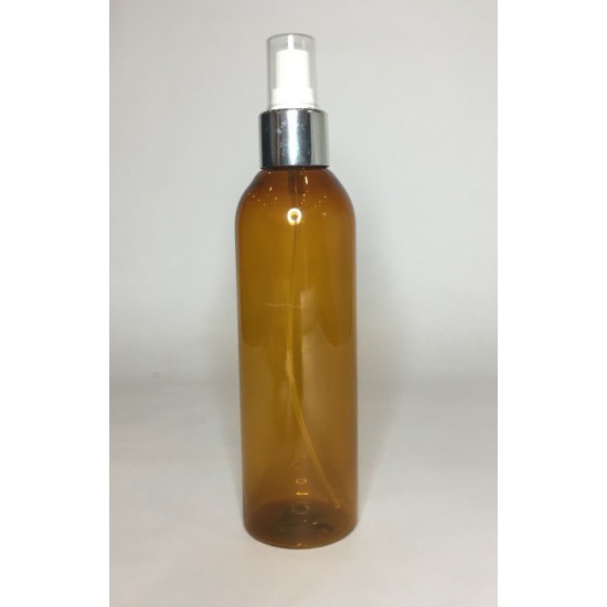 250ml Amber Tall Boston Bottle with Chrome Atomiser