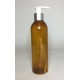 250ml Amber Tall Boston Bottle with Matt Silver Pump