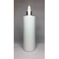 500ml White Cylinder Bottle with Silver Chrome Atomiser Spray