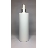 500ml White Cylinder Bottle with Silver Chrome Atomiser Spray