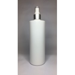250ml White Cylinder Bottle with Matt Silver Atomiser Spray