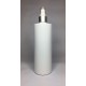 500ml White Cylinder Bottle with Matt Silver Atomiser Spray