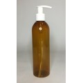 250ml Amber Tall Boston Bottle with White Lotion Pump