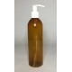 250ml Amber Tall Boston Bottle with White Lotion Pump