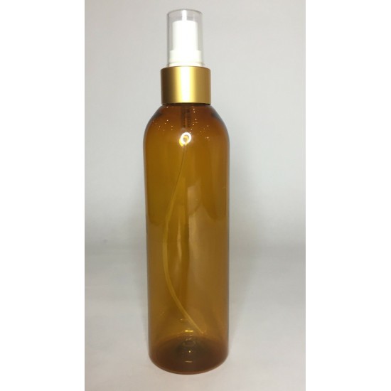 500ml Amber Tall Boston Bottle with Matt Gold Atomiser