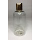 150ml Clear PET Boston Bottle with Shiny Gold Disc Top