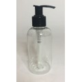 150ml Clear PET Boston Bottle with Black Lotion Pump