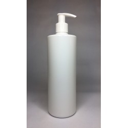 500ml White Cylinder Bottle with White Lotion Pump