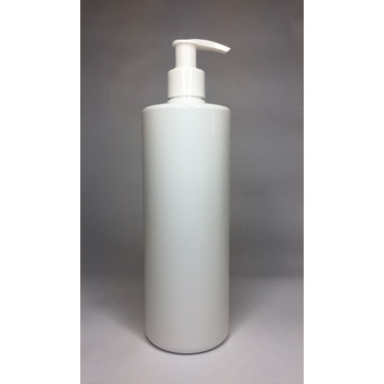 500ml White Cylinder Bottle with White Lotion Pump