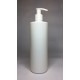 500ml White Cylinder Bottle with White Lotion Pump