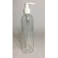 250ml Clear PET Tall Boston Bottles With White Lotion Pump