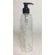 250ml Clear PET Tall Boston Bottles With Black Lotion Pump