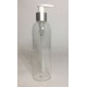 250ml Clear PET Tall Boston Bottles With Matt Silver Lotion Pump