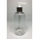 300ml Clear PET Boston Bottle with Shiny Silver Lotion Pump