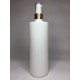 500ml White Cylinder Bottle with Shiny Gold Cream Pump
