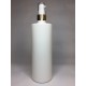 500ml White Cylinder Bottle with Shiny Gold Cream Pump 500ml White Cylinder Bottle with Shiny Gold Cream Pump