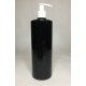 500ml Black PET Cylinder Bottle with White Lotion Pump