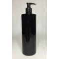 500ml Black PET Cylinder Bottle with Black Lotion Pump