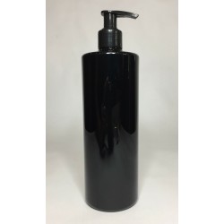 500ml Black PET Cylinder Bottle with Black Lotion Pump