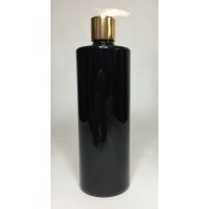 500ml Black PET Cylinder Bottle with Gold/Natural Pump