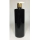 500ml Black PET Cylinder Bottle with Gold/Natural Pump