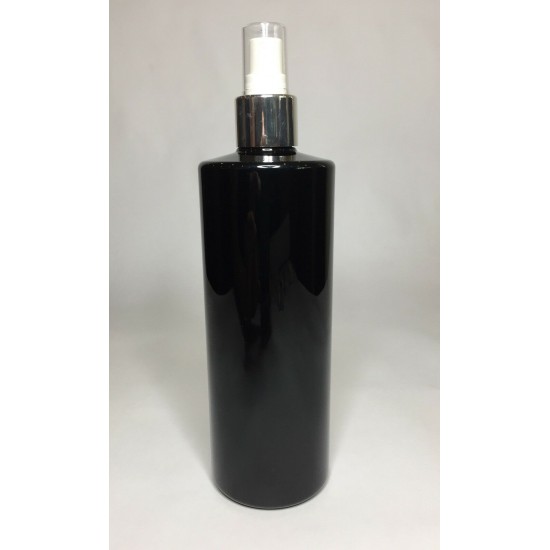 500ml Black PET Cylinder Bottle with Silver Chrome Atomiser Spray 500ml Black PET Cylinder Bottle with Silver Chrome Atomiser Spray