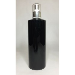 500ml Black PET Cylinder Bottle with Silver Chrome Serum Pump