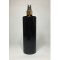 500ml Black PET Cylinder Bottle with Gold Atomiser Spray
