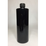 500ml Black PET Cylinder Bottle with Black Screw Cap