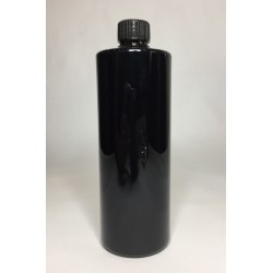 500ml Black PET Cylinder Bottle with Black Screw Cap
